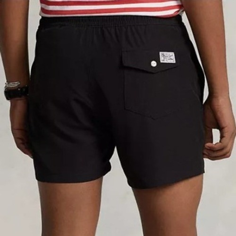 Polo Ralph Lauren Mens 3XLB Classic Traveler Swim Trunks Black Red Pony Board - Picture 3 of 3